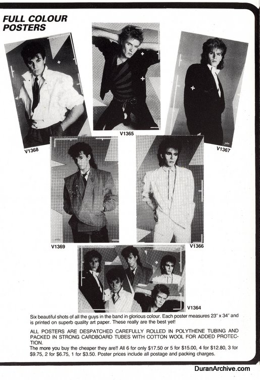 Duran duran merchandise catalog